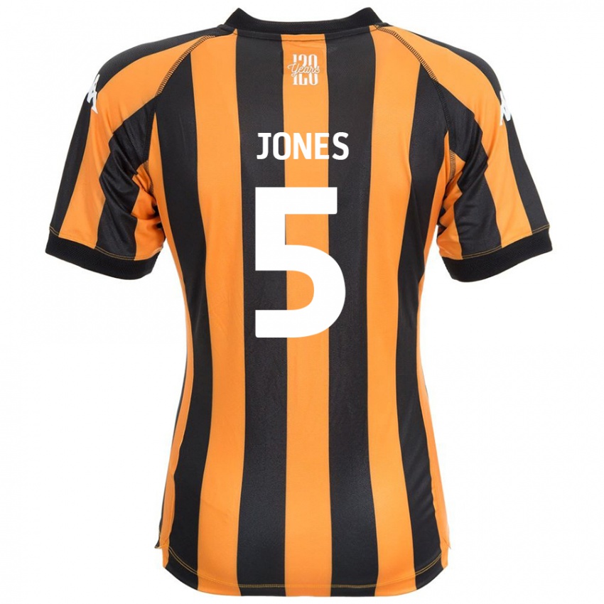 Heren Alfie Jones #5 Zwart Amber Thuisshirt Thuistenue 2024/25 T-Shirt