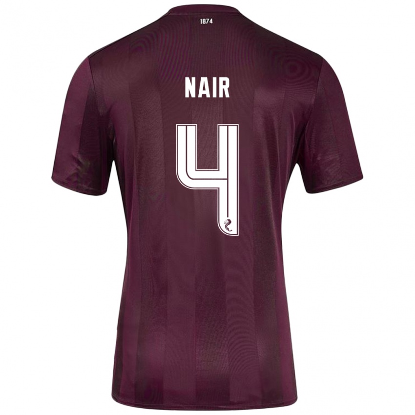 Heren Kenzi Nair #4 Bordeauxrood Thuisshirt Thuistenue 2024/25 T-Shirt