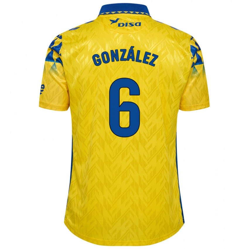 Heren Fabio González #6 Geel Blauw Thuisshirt Thuistenue 2024/25 T-Shirt