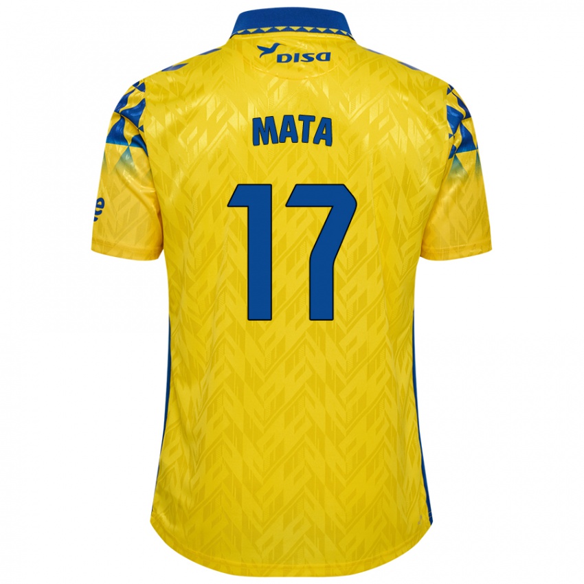 Heren Jaime Mata #17 Geel Blauw Thuisshirt Thuistenue 2024/25 T-Shirt