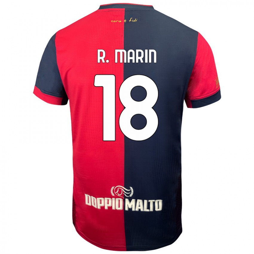 Heren Răzvan Marin #18 Rood Donkerder Blauw Thuisshirt Thuistenue 2024/25 T-Shirt