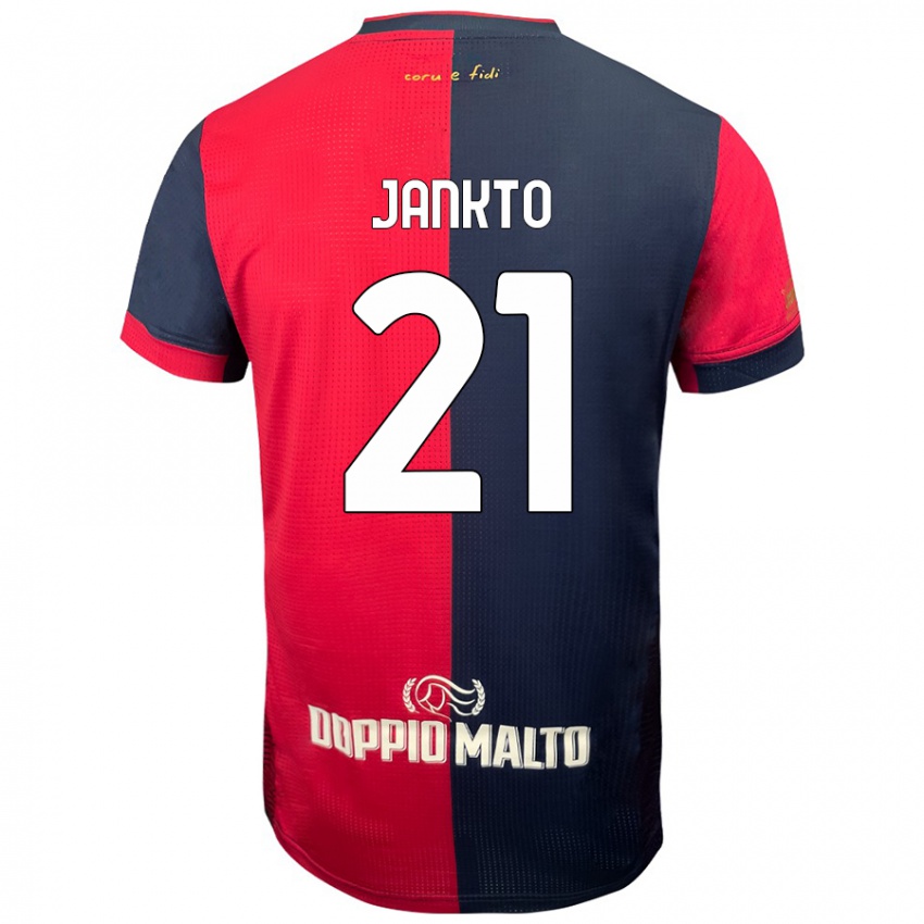 Heren Jakub Jankto #21 Rood Donkerder Blauw Thuisshirt Thuistenue 2024/25 T-Shirt