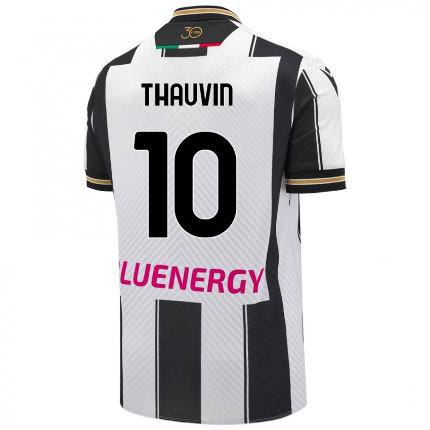 Heren Florian Thauvin #10 Wit Zwart Thuisshirt Thuistenue 2024/25 T-Shirt