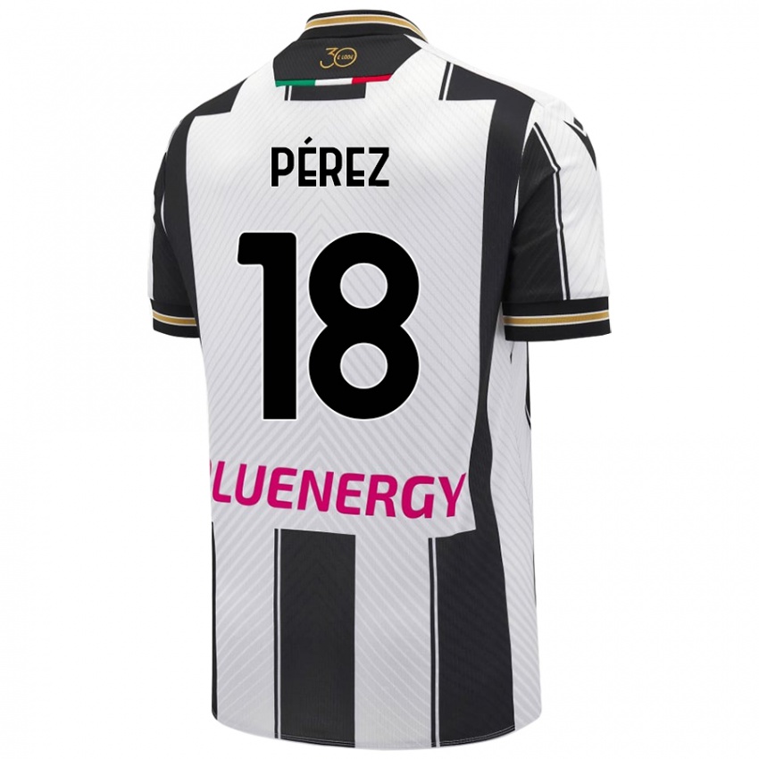 Heren Nehuén Pérez #18 Wit Zwart Thuisshirt Thuistenue 2024/25 T-Shirt