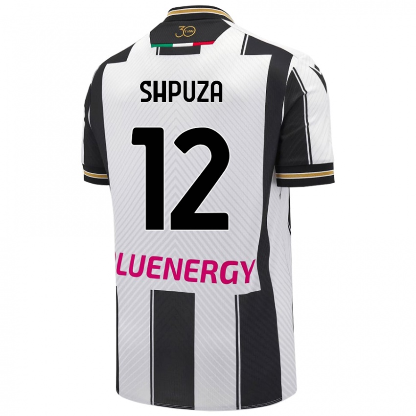 Heren Kleo Shpuza #12 Wit Zwart Thuisshirt Thuistenue 2024/25 T-Shirt