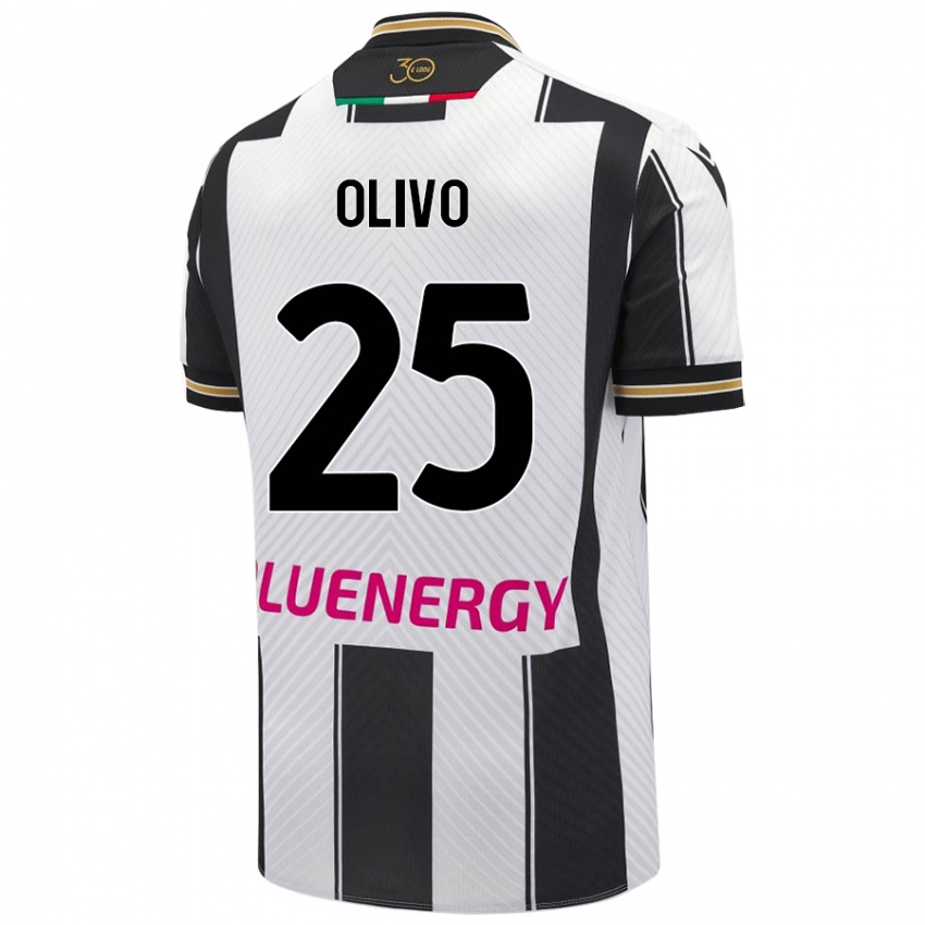 Heren Gioele Olivo #25 Wit Zwart Thuisshirt Thuistenue 2024/25 T-Shirt