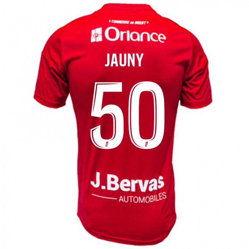 Heren Noah Jauny #50 Rood Wit Thuisshirt Thuistenue 2024/25 T-Shirt