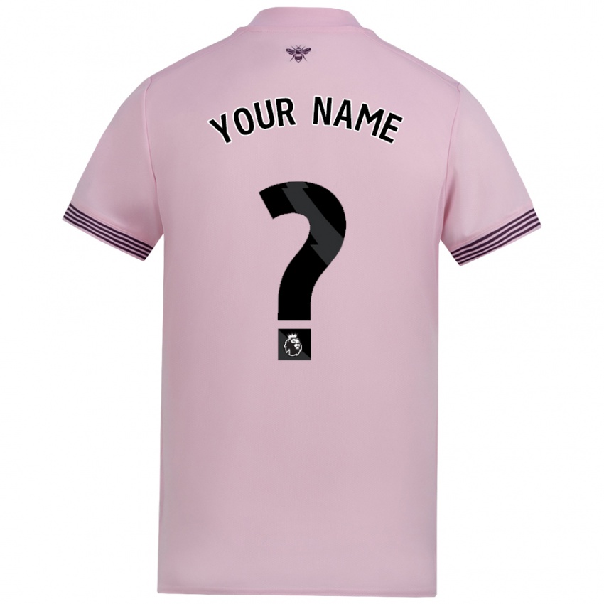 Heren Uw Naam #0 Roze Uitshirt Uittenue 2024/25 T-Shirt