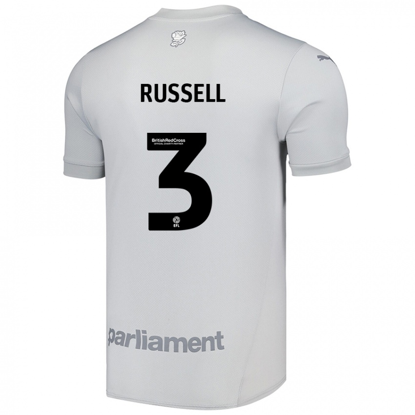 Heren Jon Russell #3 Zilvergrijs Uitshirt Uittenue 2024/25 T-Shirt