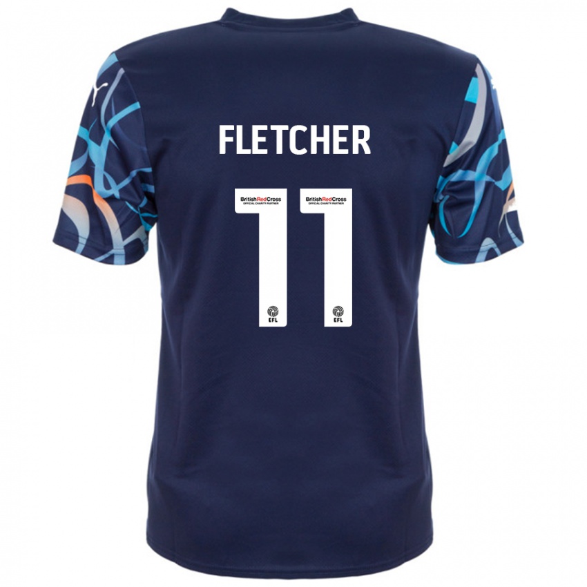 Heren Ashley Fletcher #11 Marineblauw Uitshirt Uittenue 2024/25 T-Shirt