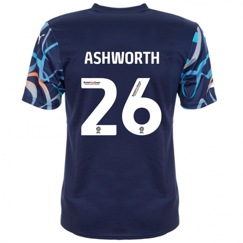 Heren Zac Ashworth #26 Marineblauw Uitshirt Uittenue 2024/25 T-Shirt