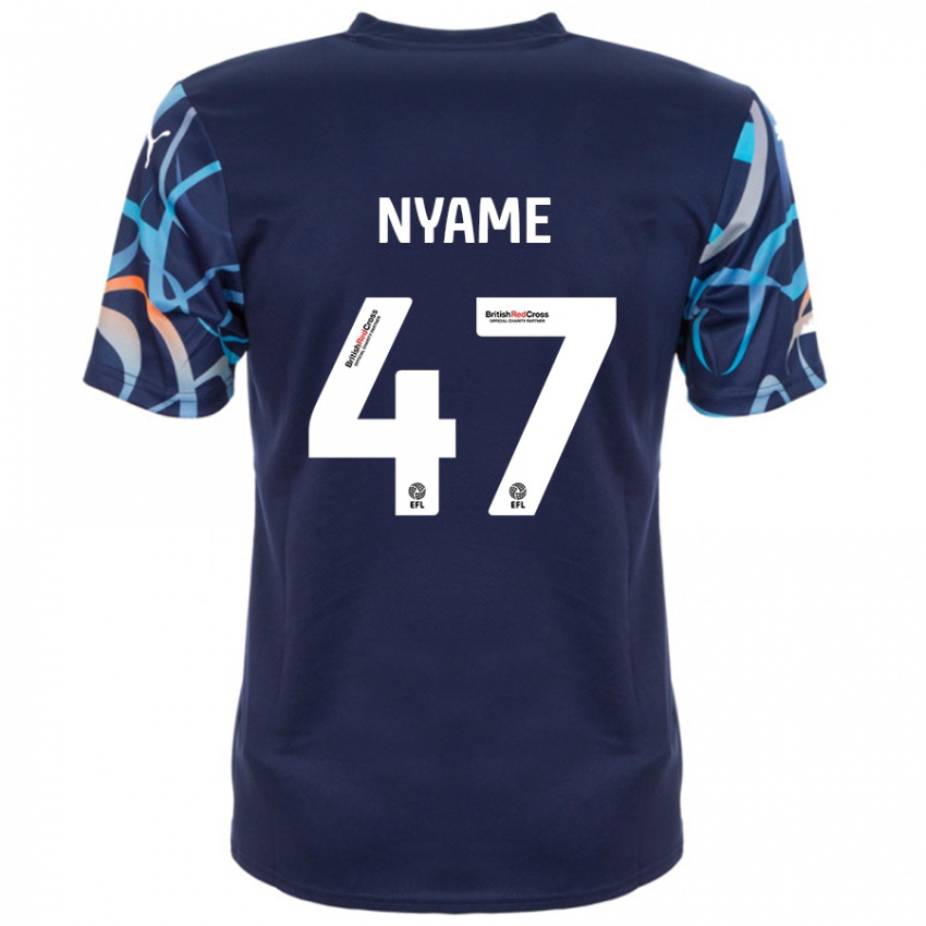 Heren Josh Nyame #47 Marineblauw Uitshirt Uittenue 2024/25 T-Shirt