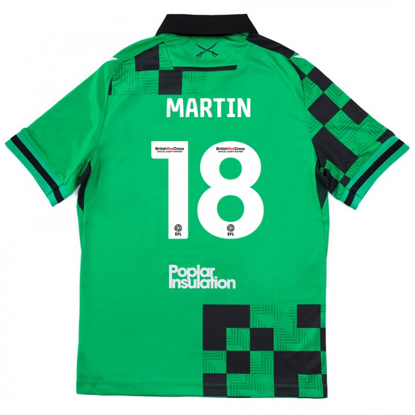 Heren Chris Martin #18 Groen Zwart Uitshirt Uittenue 2024/25 T-Shirt