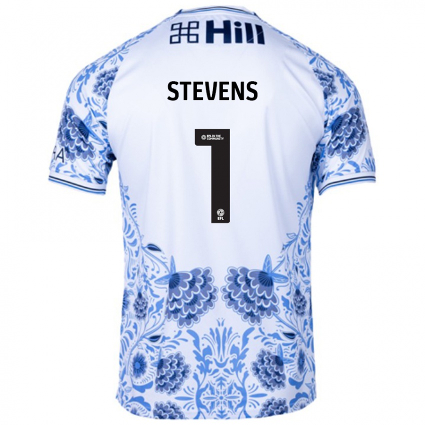 Heren Jack Stevens #1 Wit Blauw Uitshirt Uittenue 2024/25 T-Shirt