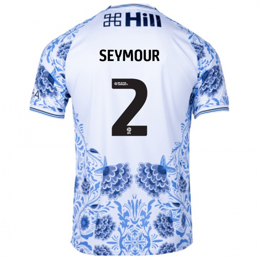 Heren Mayzee Seymour #2 Wit Blauw Uitshirt Uittenue 2024/25 T-Shirt