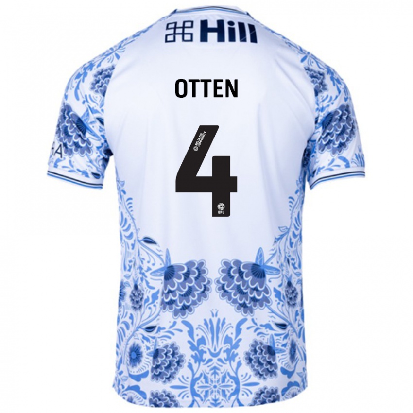 Heren Gisela Otten #4 Wit Blauw Uitshirt Uittenue 2024/25 T-Shirt