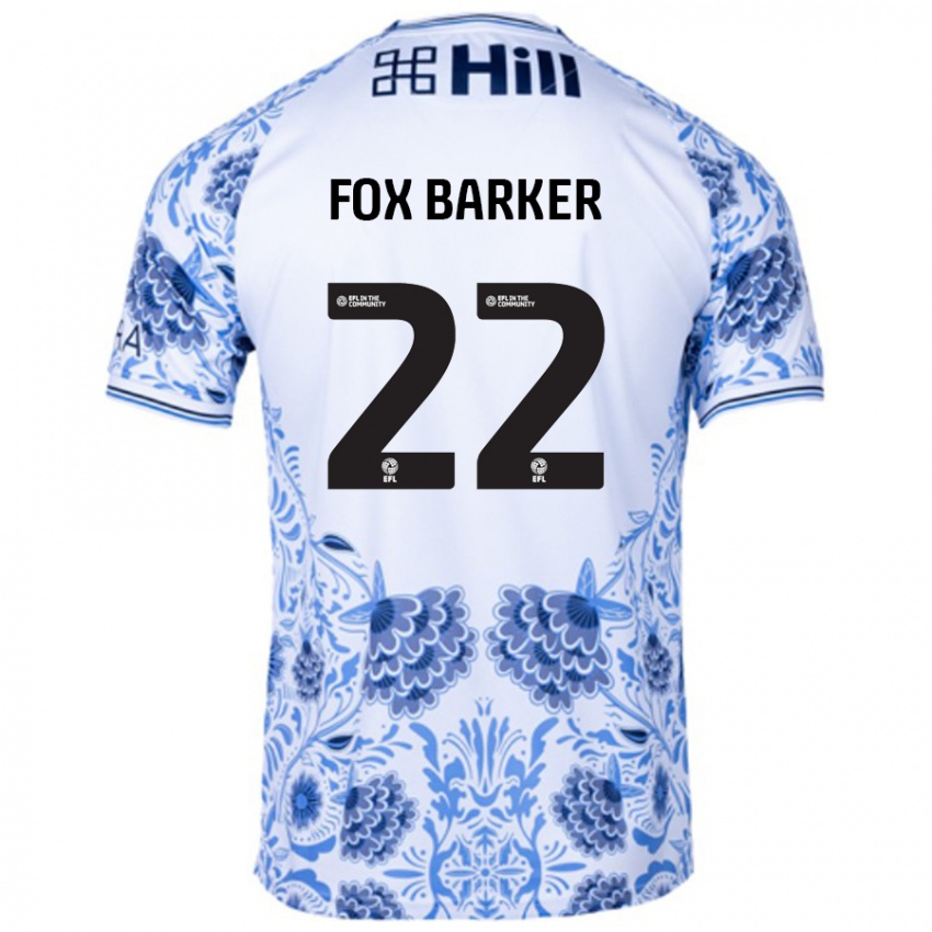 Heren Mistie Fox-Barker #22 Wit Blauw Uitshirt Uittenue 2024/25 T-Shirt