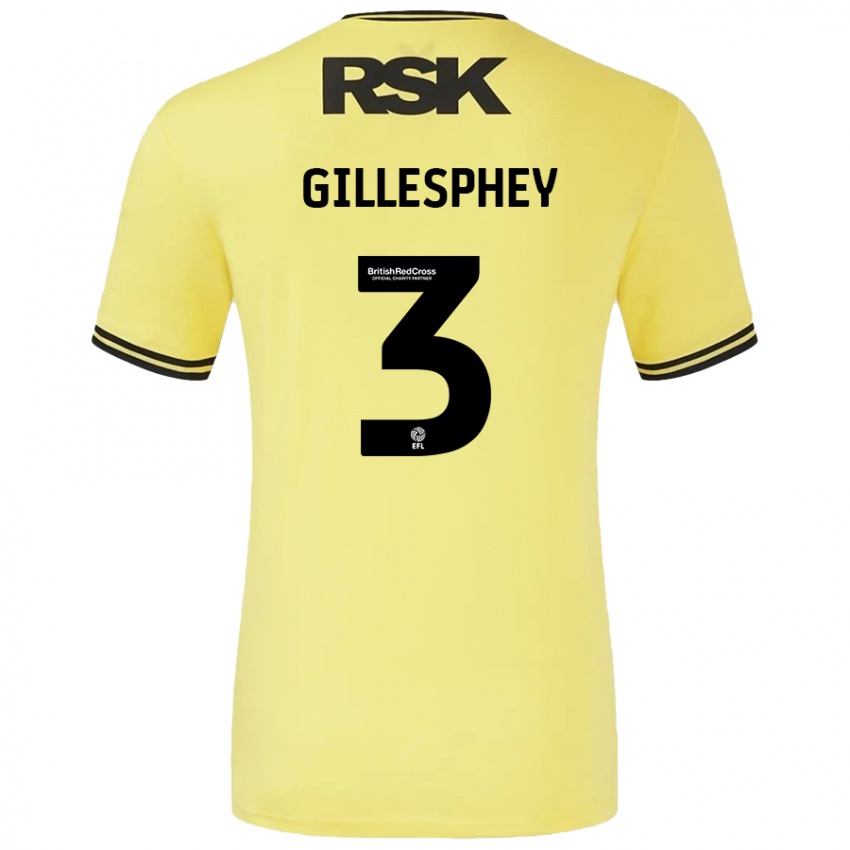 Heren Macaulay Gillesphey #3 Geel Zwart Uitshirt Uittenue 2024/25 T-Shirt