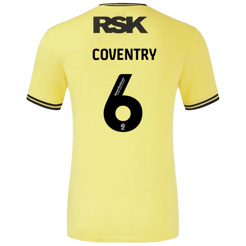 Heren Conor Coventry #6 Geel Zwart Uitshirt Uittenue 2024/25 T-Shirt