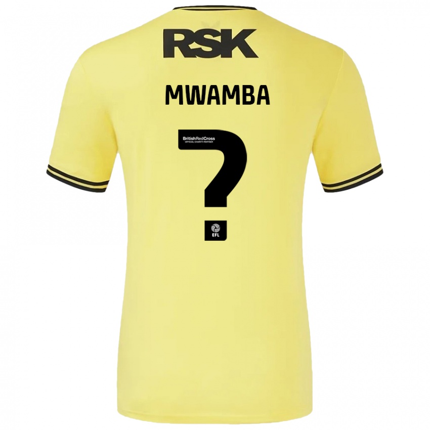 Heren Alan Mwamba #0 Geel Zwart Uitshirt Uittenue 2024/25 T-Shirt