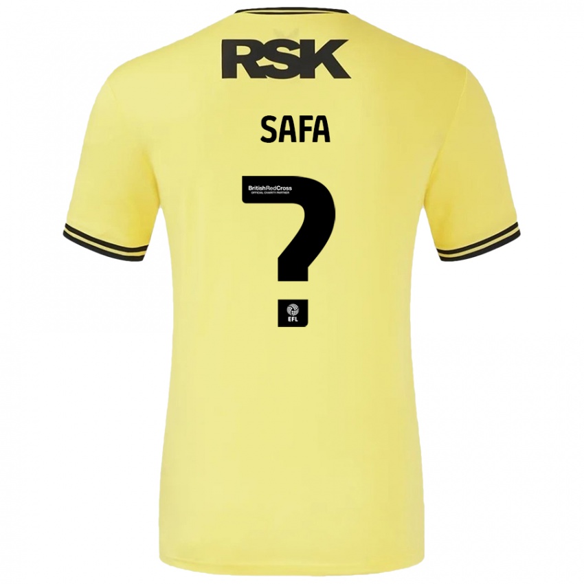 Heren Jacob Safa #0 Geel Zwart Uitshirt Uittenue 2024/25 T-Shirt