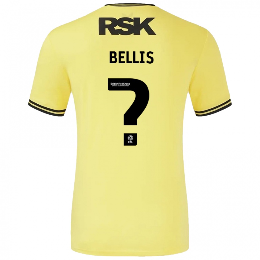 Heren Reece Bellis #0 Geel Zwart Uitshirt Uittenue 2024/25 T-Shirt