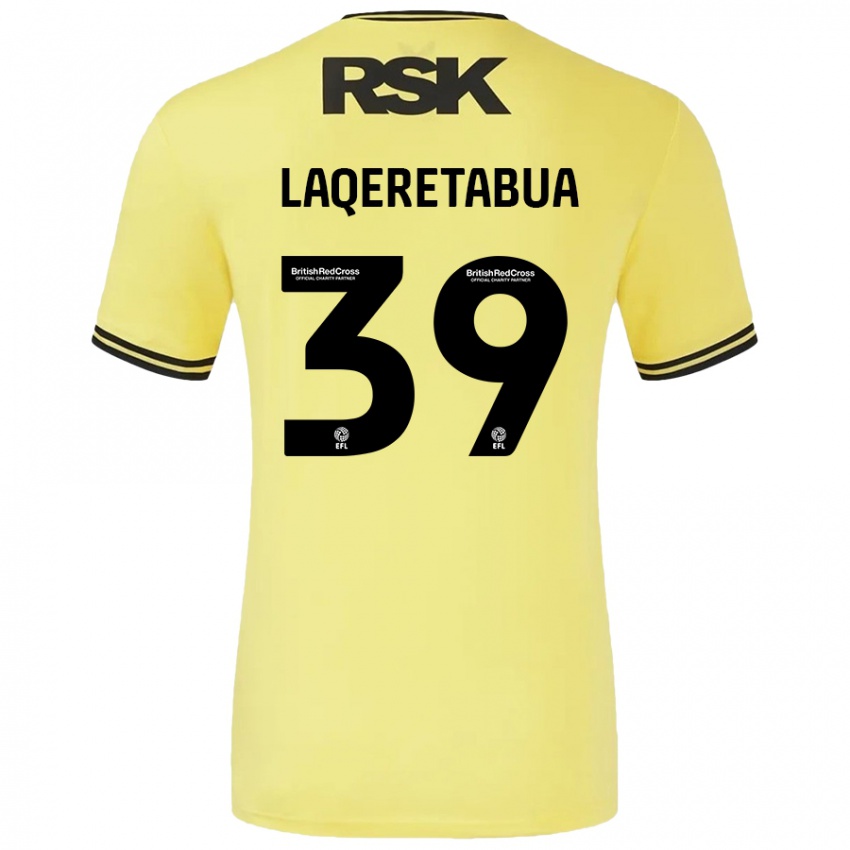 Heren Josh Laqeretabua #39 Geel Zwart Uitshirt Uittenue 2024/25 T-Shirt