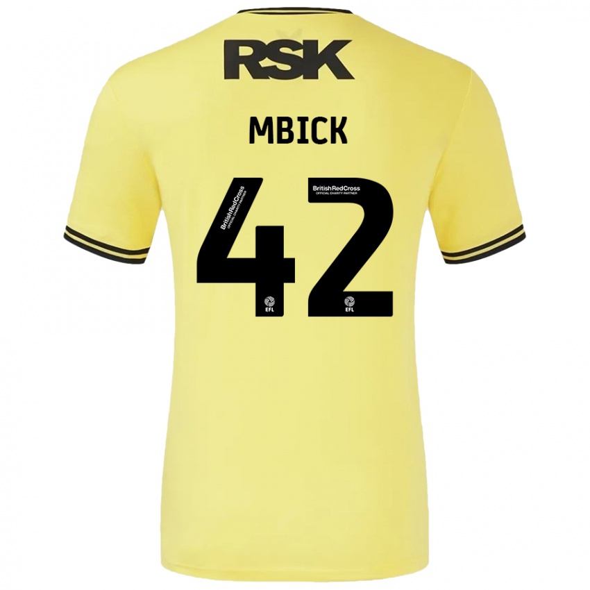 Heren Micah Mbick #42 Geel Zwart Uitshirt Uittenue 2024/25 T-Shirt