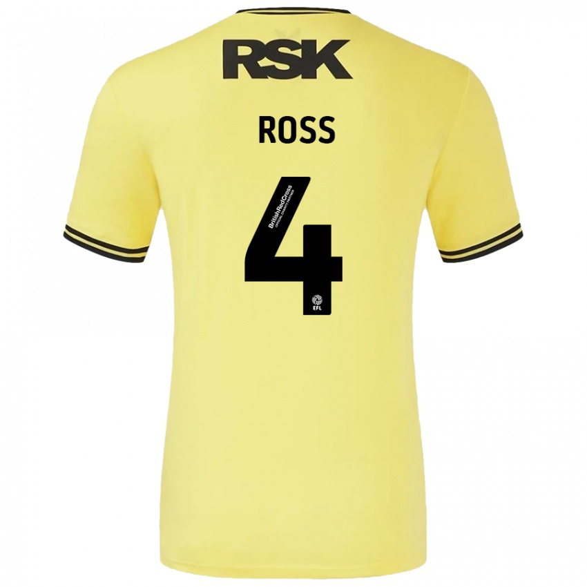 Heren Mia Ross #4 Geel Zwart Uitshirt Uittenue 2024/25 T-Shirt