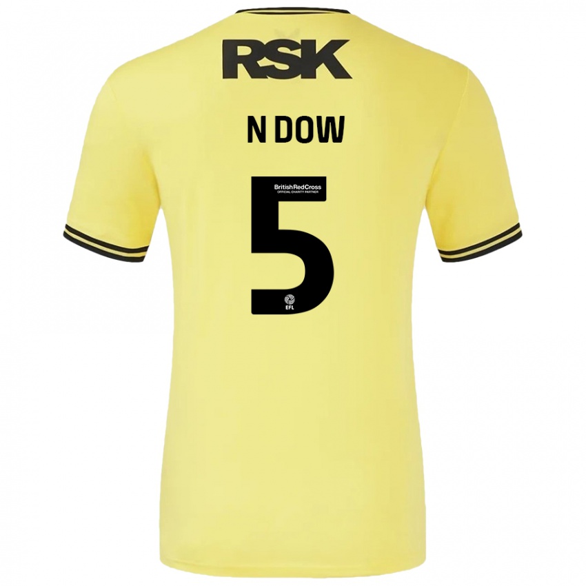 Heren Elisha N'dow #5 Geel Zwart Uitshirt Uittenue 2024/25 T-Shirt