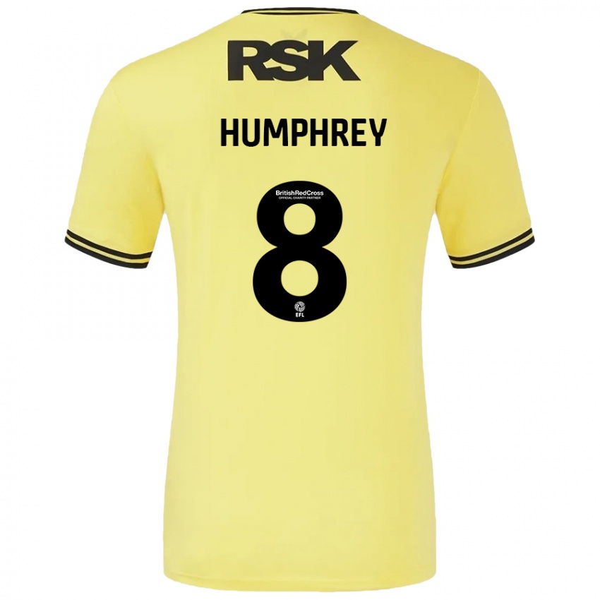 Heren Carla Humphrey #8 Geel Zwart Uitshirt Uittenue 2024/25 T-Shirt