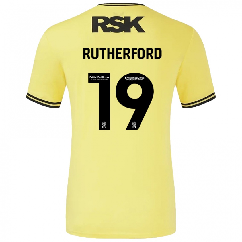 Heren Ella Rutherford #19 Geel Zwart Uitshirt Uittenue 2024/25 T-Shirt