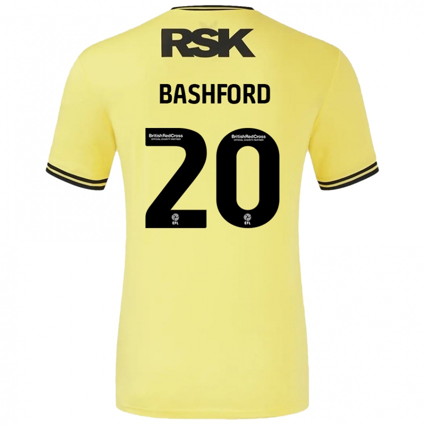 Heren Mary Bashford #20 Geel Zwart Uitshirt Uittenue 2024/25 T-Shirt