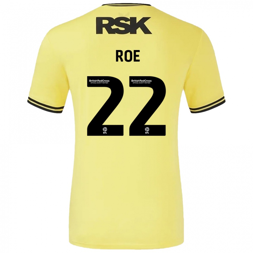 Heren Bethan Roe #22 Geel Zwart Uitshirt Uittenue 2024/25 T-Shirt