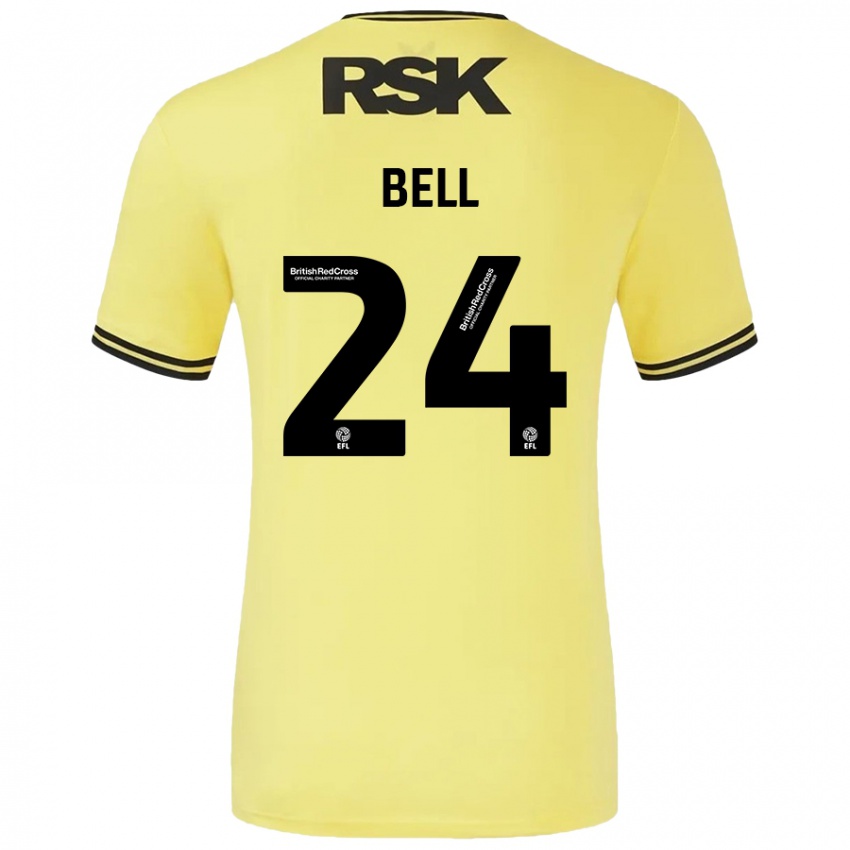 Heren Taylor Bell #24 Geel Zwart Uitshirt Uittenue 2024/25 T-Shirt