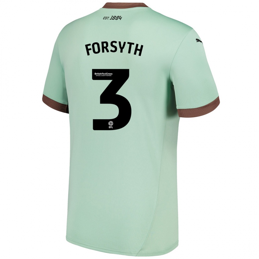 Heren Craig Forsyth #3 Lichtgroen Uitshirt Uittenue 2024/25 T-Shirt