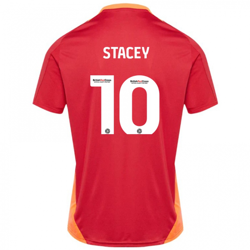 Heren Sarah Stacey #10 Blauw Gebroken Wit Uitshirt Uittenue 2024/25 T-Shirt