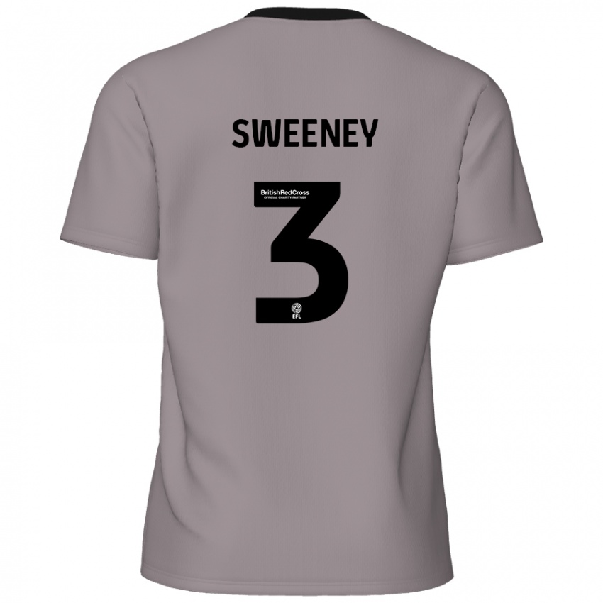 Heren Jayden Sweeney #3 Grijs Uitshirt Uittenue 2024/25 T-Shirt