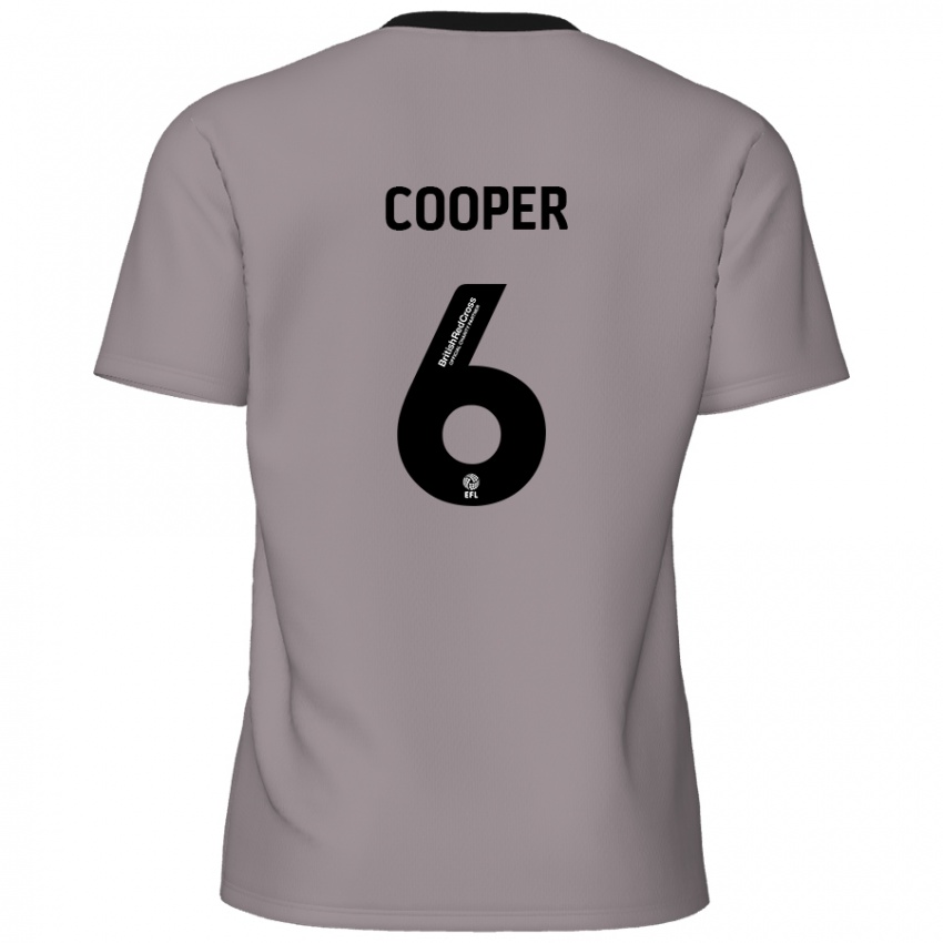 Heren Brandon Cooper #6 Grijs Uitshirt Uittenue 2024/25 T-Shirt