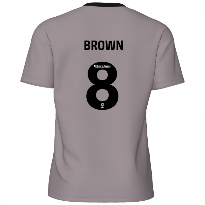 Heren Jordan Brown #8 Grijs Uitshirt Uittenue 2024/25 T-Shirt