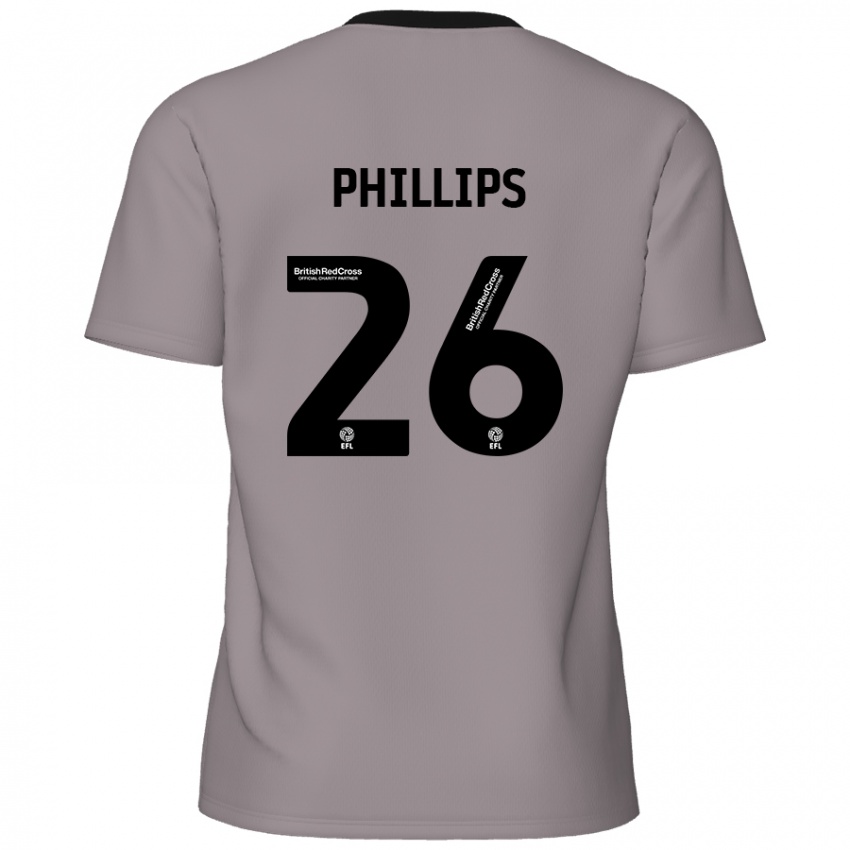 Heren Noah Phillips #26 Grijs Uitshirt Uittenue 2024/25 T-Shirt