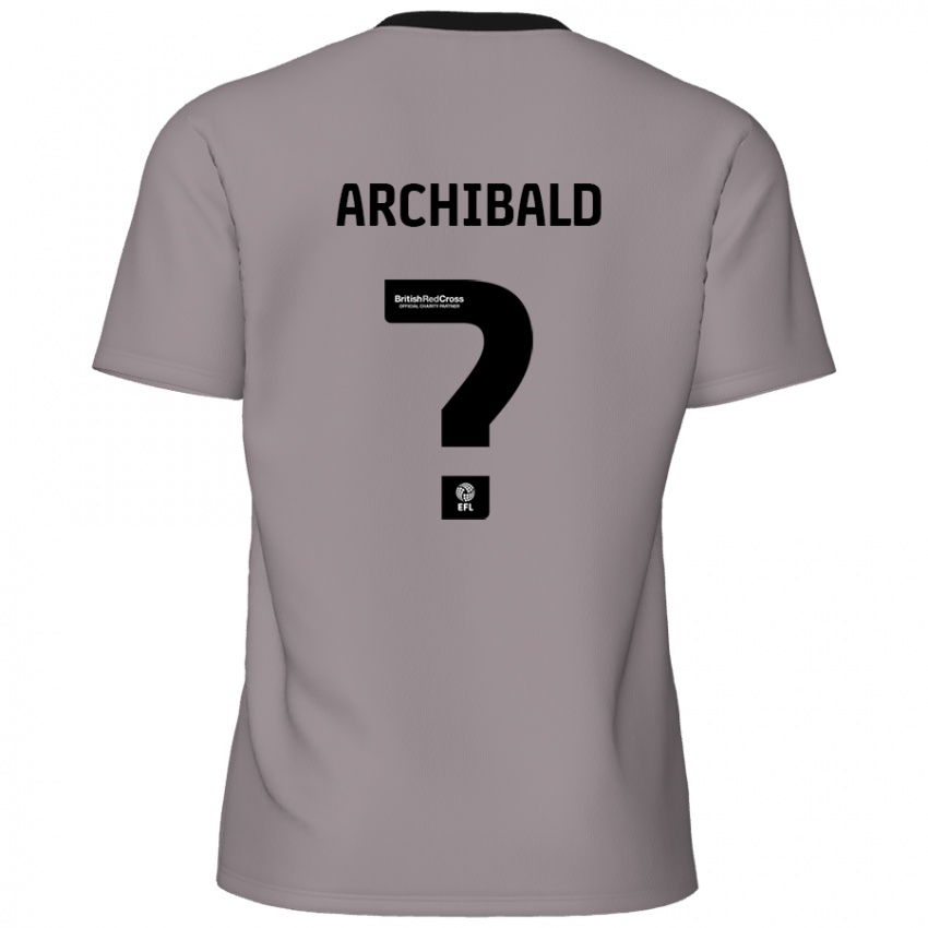 Heren Aaron Archibald #0 Grijs Uitshirt Uittenue 2024/25 T-Shirt