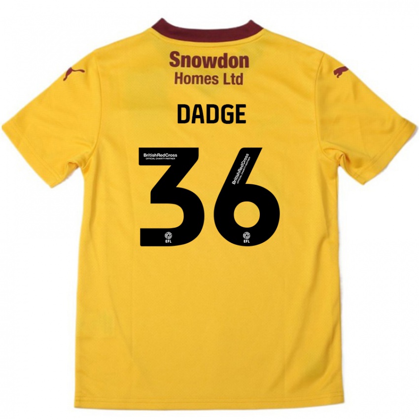 Heren James Dadge #36 Oranje Bordeauxrood Uitshirt Uittenue 2024/25 T-Shirt