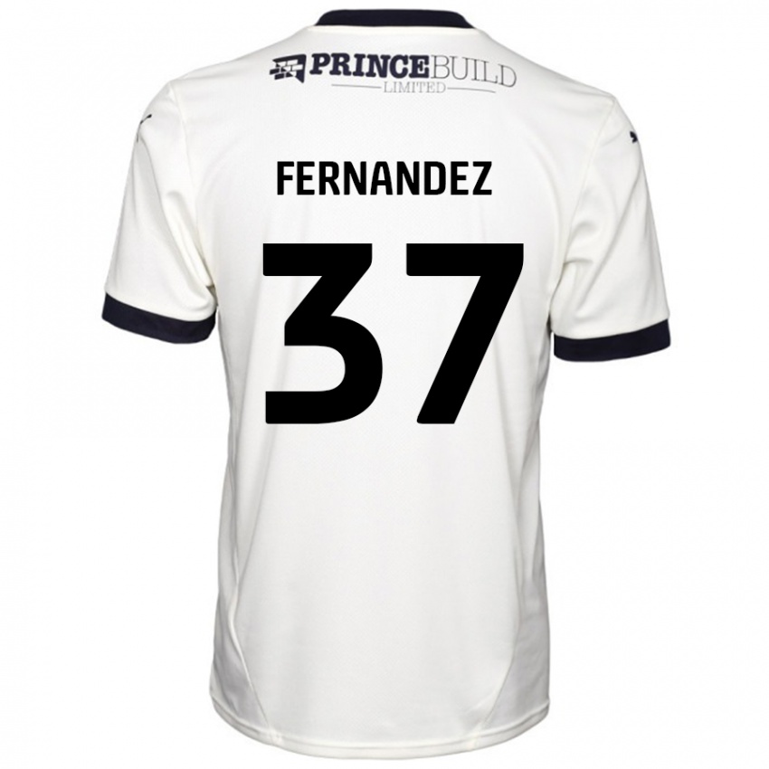 Heren Emmanuel Fernandez #37 Gebroken Wit Zwart Uitshirt Uittenue 2024/25 T-Shirt