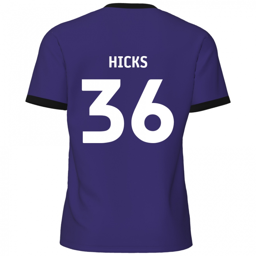 Heren David Hicks #36 Paars Uitshirt Uittenue 2024/25 T-Shirt