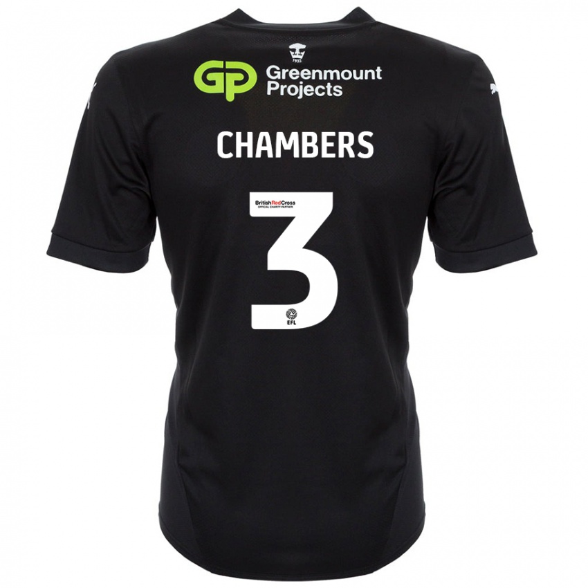 Heren Luke Chambers #3 Zwart Uitshirt Uittenue 2024/25 T-Shirt