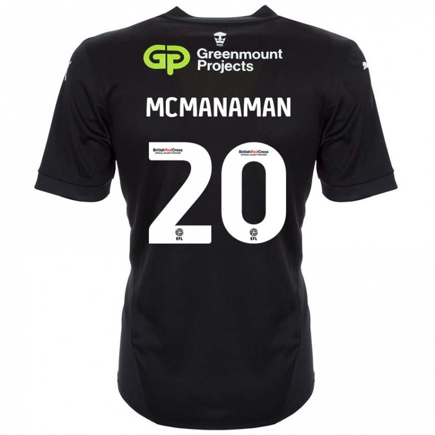 Heren Callum Mcmanaman #20 Zwart Uitshirt Uittenue 2024/25 T-Shirt