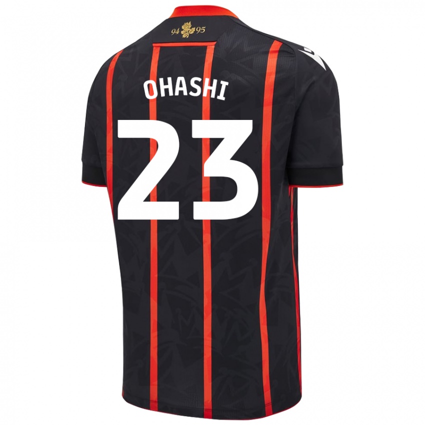 Heren Yuki Ohashi #23 Zwart Rood Uitshirt Uittenue 2024/25 T-Shirt