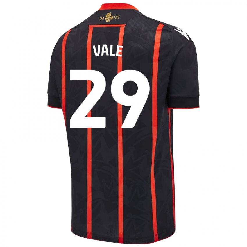 Heren Jack Vale #29 Zwart Rood Uitshirt Uittenue 2024/25 T-Shirt