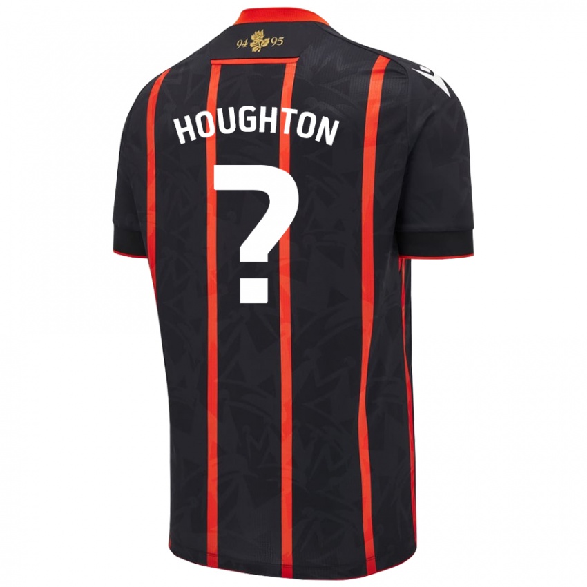 Heren Lucas Houghton #0 Zwart Rood Uitshirt Uittenue 2024/25 T-Shirt